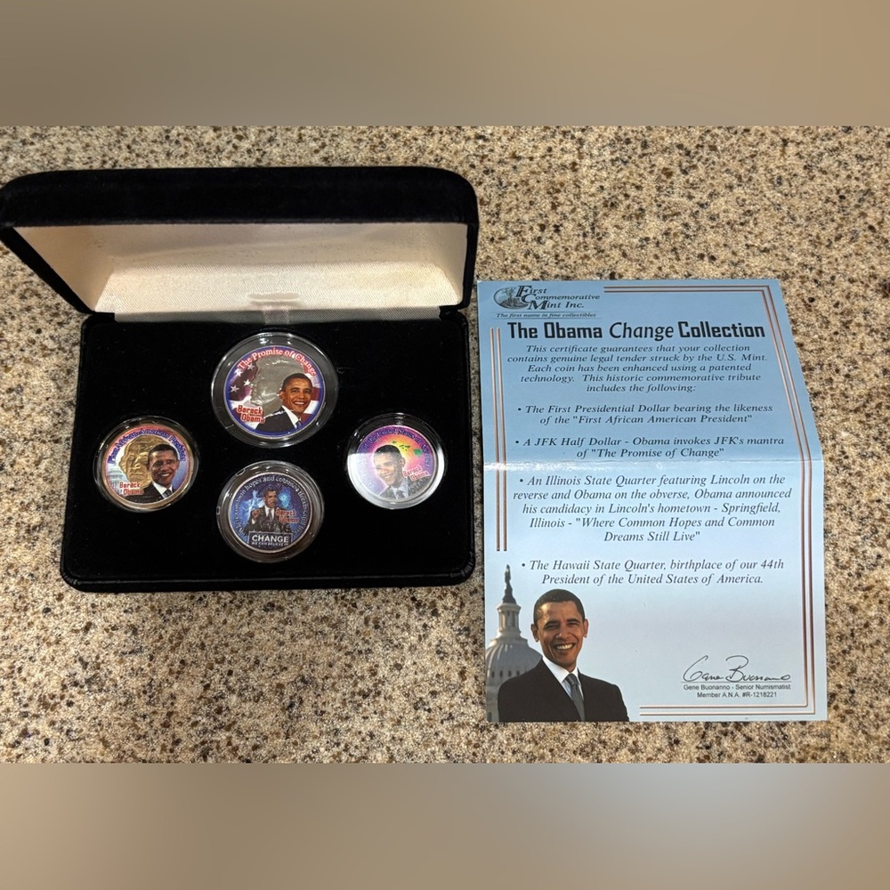 The Barack Obama Change Coin collection by first commemorative mint, New